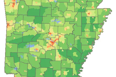 Map: Arkansas Population Map