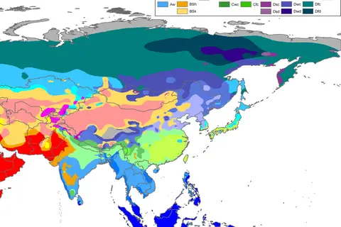 Map: Asia Kppen Map