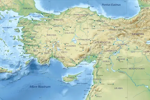 Map: Asia Minor in the Grecoroman Period General Map Regions and Main Settlements