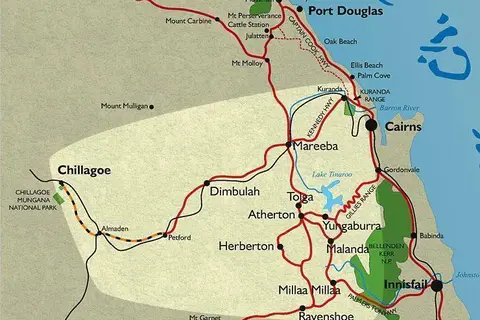 Map: Atherton Tablelands Map Queensland Australia