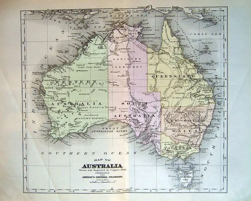 Map: Australia in 1900