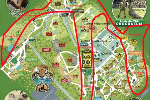 Map: Australia Zoo Floods Map