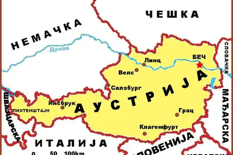 Map: Austrija Mapa