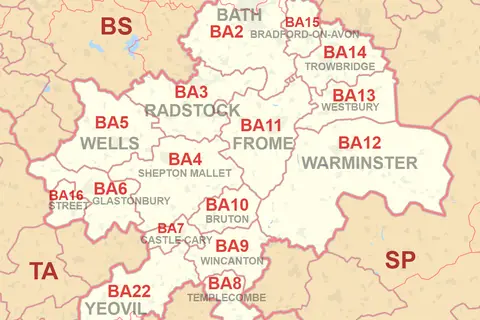 Map: Ba Postcode Area Map