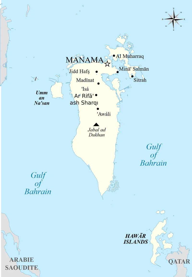 Map: Bahrain Biggests Cities Mapen