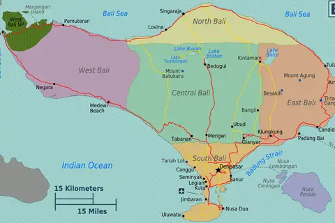 Map: Bali Regions Map