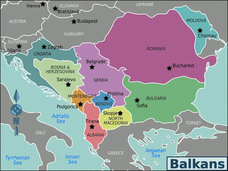 Map: Balkans Regions Map