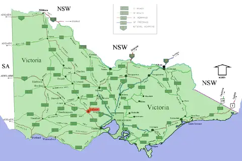 Map: Ballarat Location Map in Victoria