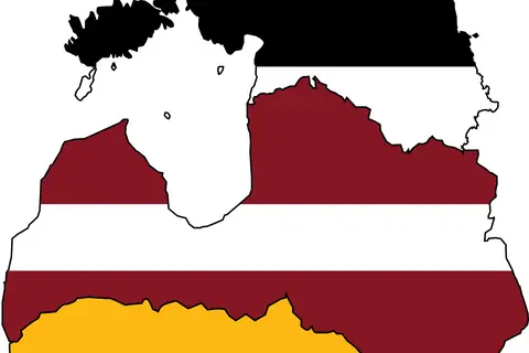 Map: Baltic States Flag Map
