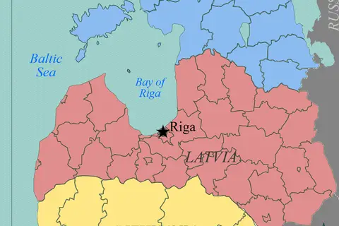 Map: Baltic States Regions Map
