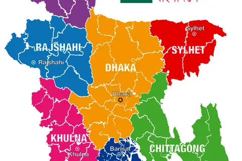 Map: Bangladesh Political Map Administrative Divisions