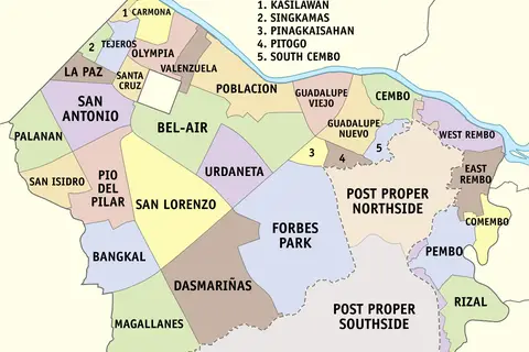 Map: Barangay Map of Makati with Labels
