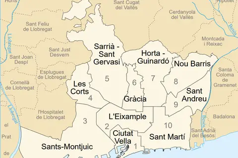 Map: Barcelona Districts Map
