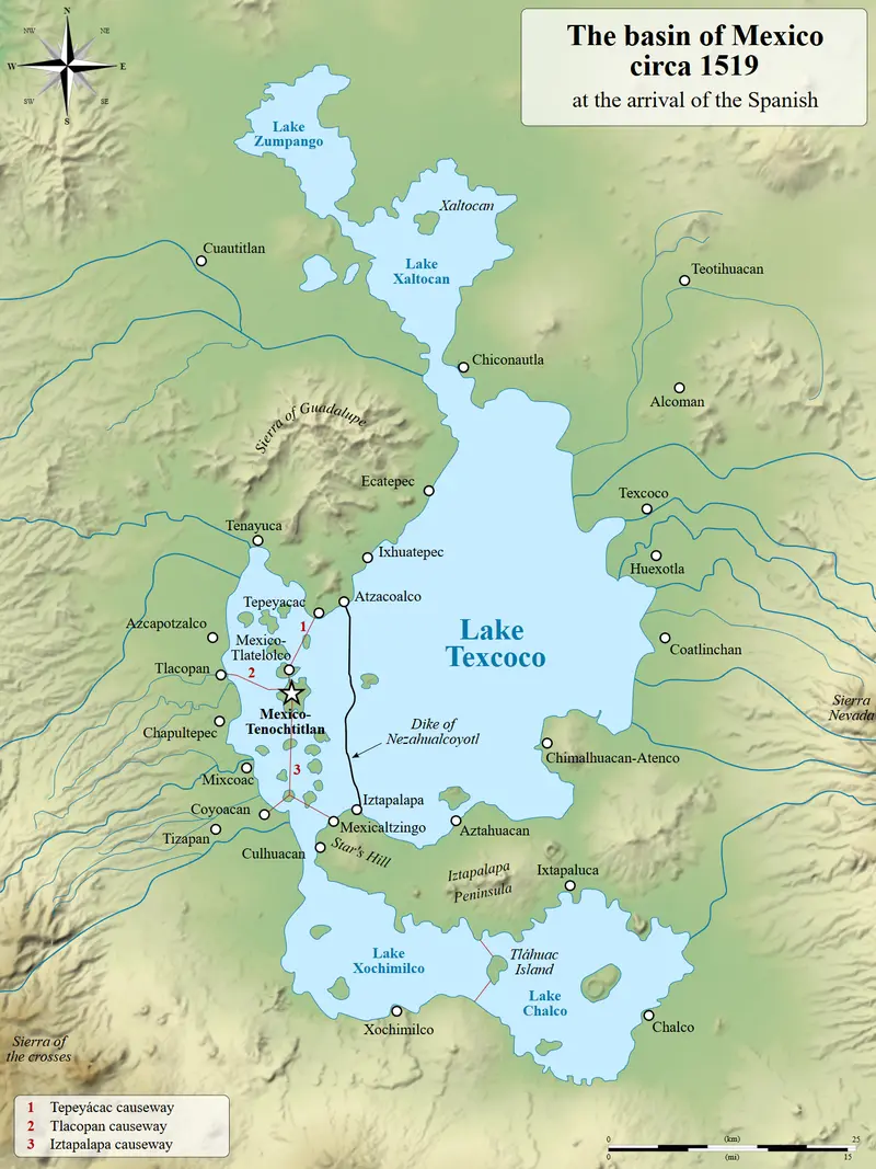 Map: Basin of Mexico 1519 Mapen