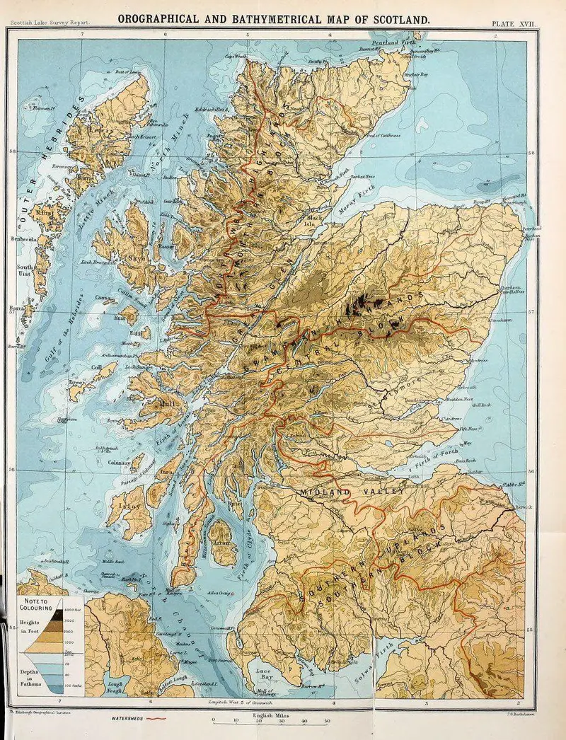 Map: Bathymetrical Survey of the Lochs of Scotland Voli Plate Xvii Orographical and Bathymetrical Map of Scotland