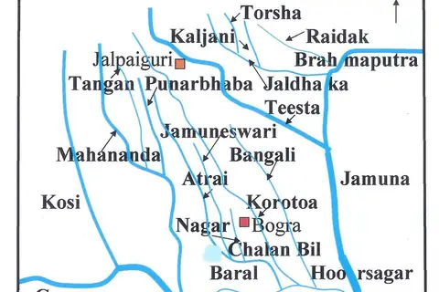 Map: Rivers of North Bengal Map