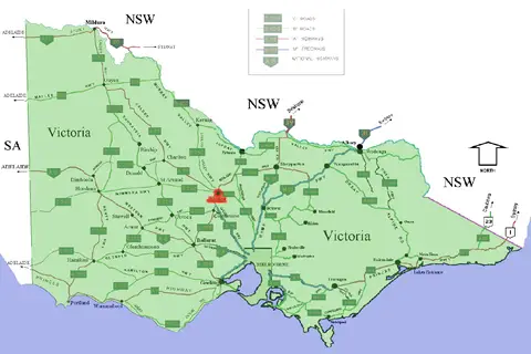 Map: Bendigo Location Map in Victoria
