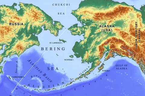 Map: Bering Sea Aleutian Is Alaska Map