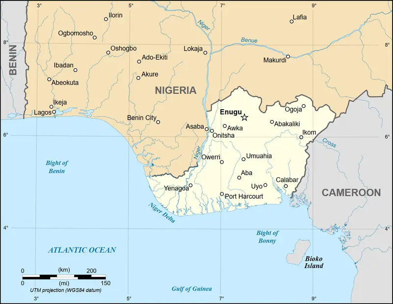 Map: Biafra Independent State Mapen