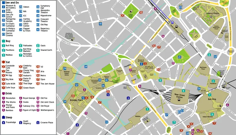 Map: Birmingham Uk City Centre Map