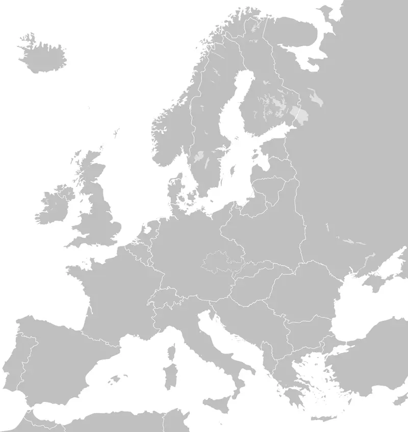 Map: Blank Map of Europe March September 1939