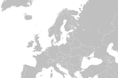 Map: Blank Map of Europe with Disputed Regions