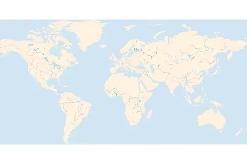 Map: Blank Map World Rivers