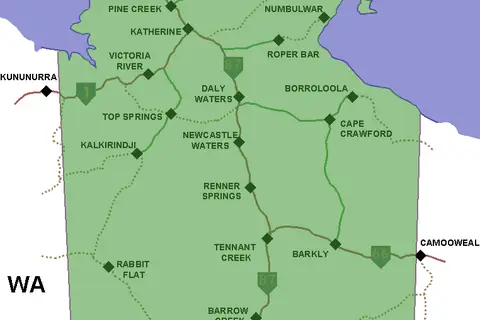 Map: Blank Nt Location Map in Northern Territory