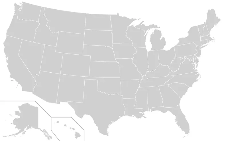 Map: Blank Us Map States Only