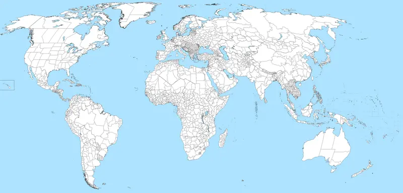 Map: Blank World Map with All Administrative Divisions