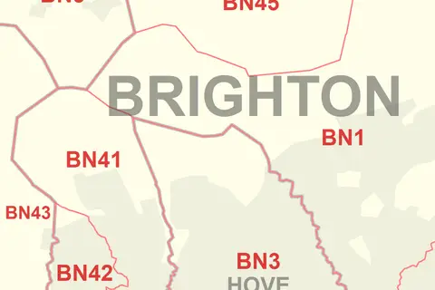 Map: Bn Postcode Area Inset Map