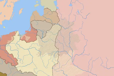 Map: Borders of ex Polish-Lithuanian Commonwealth after the Peace of Riga