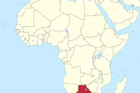 Map: Botswana in Africa Mini Map Rivers
