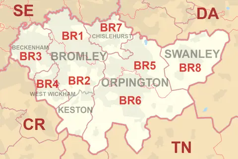 Map: Br Postcode Area Map