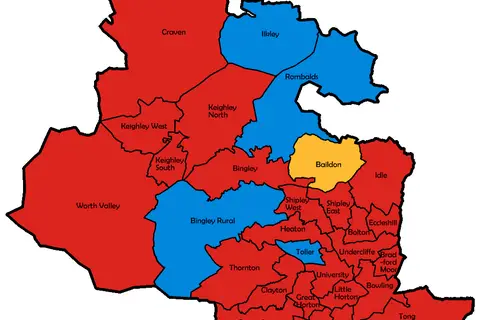 Map: Bradford Uk Local Election 1995 Map