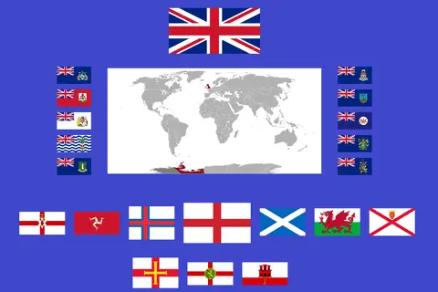 Map: British Empire Flag and Map Infographic