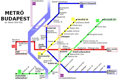 Map: Budapest Metro Map