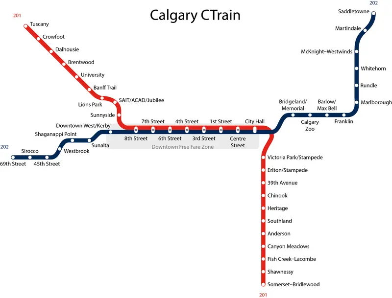 Map: Calgary Ctrain Map