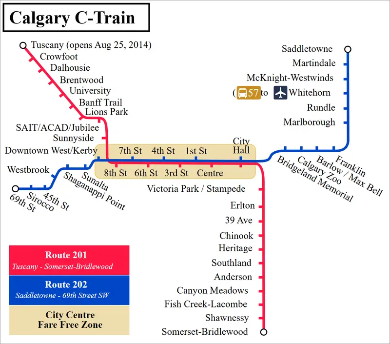 Map: Calgary Ctrain Map