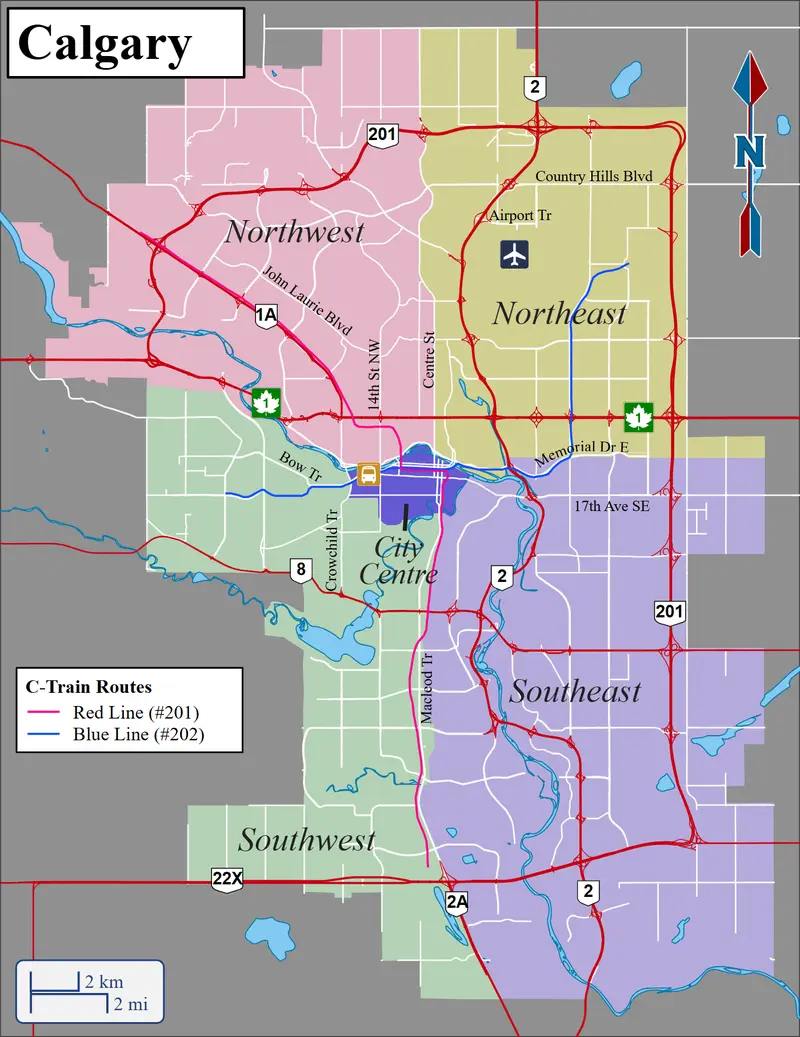 Map: Calgary Wv Districts Map