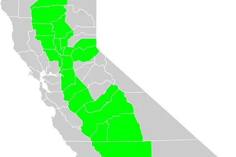 Map: California Central Valley County Map