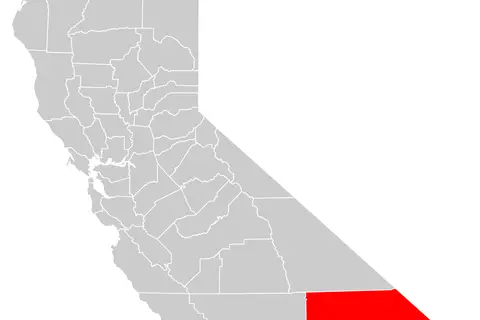 Map: California County Map Inland Empire Highlighted