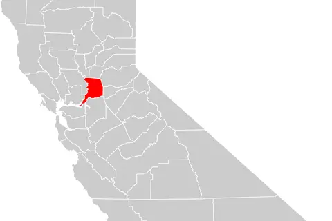 Map: California County Map Sacramento County Highlighted
