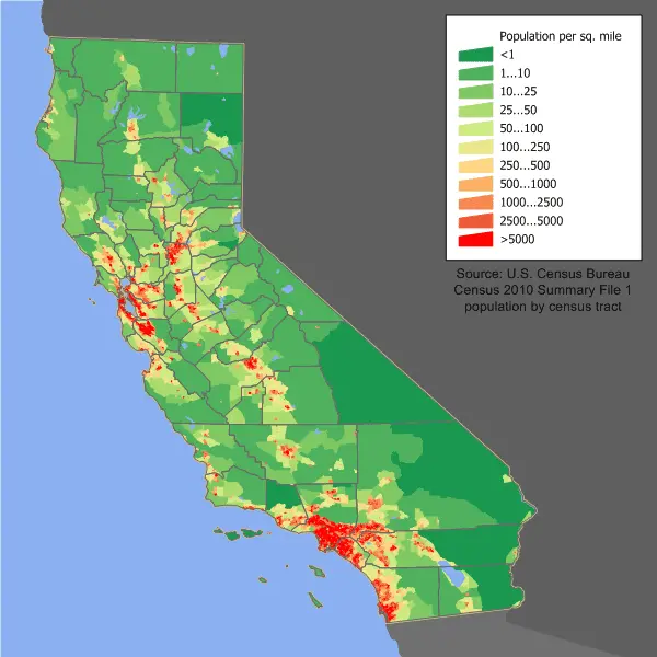 Map: California Population Map