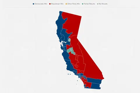 Map: California Republican Primary, Current Polling by Region