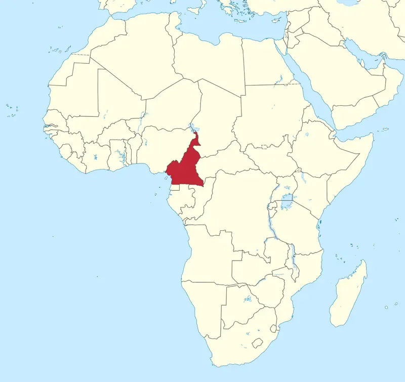Map: Cameroon in Africa Mini Map Rivers