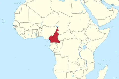 Map: Cameroon in Africa Mini Map Rivers