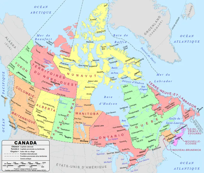 Map: Canada Political Map Fr