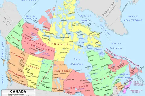 Map: Canada Political Map Fr
