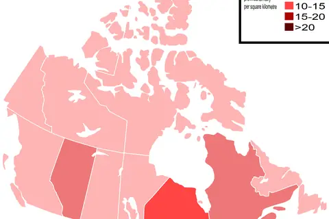 Map: Canada Population Density Map